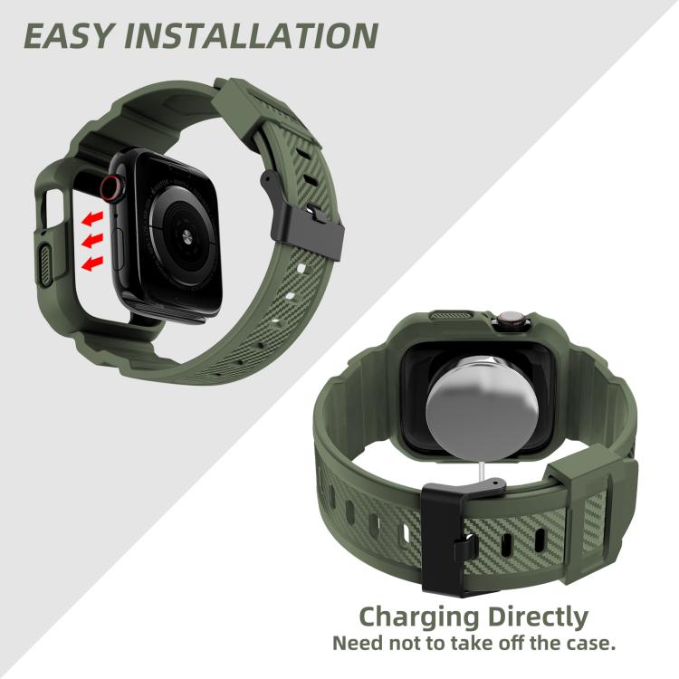 For Apple Watch Ultra 2 / 1 49mm VIETAO Carbon Fiber Silicone Strap(Grass Green) - Watch Bands by VIETAO | Online Shopping UK | buy2fix