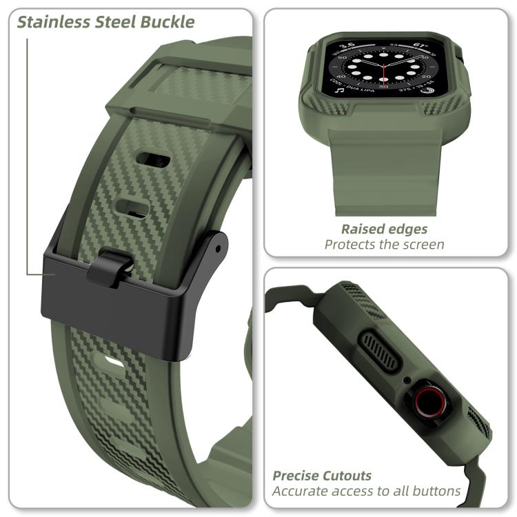 For Apple Watch Ultra 2 / 1 49mm VIETAO Carbon Fiber Silicone Strap(Grass Green) - Watch Bands by VIETAO | Online Shopping UK | buy2fix