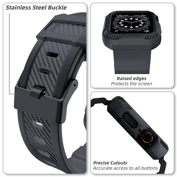 For Apple Watch Ultra 2 / 1 49mm VIETAO Carbon Fiber Silicone Strap(Dark Gray) - Watch Bands by VIETAO | Online Shopping UK | buy2fix