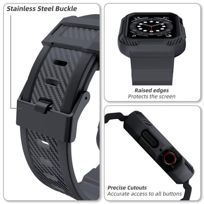 For Apple Watch Ultra 2 / 1 49mm VIETAO Carbon Fiber Silicone Strap(Dark Gray) - Watch Bands by VIETAO | Online Shopping UK | buy2fix