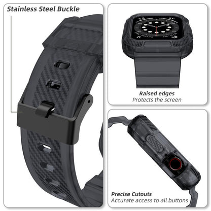 For Apple Watch Ultra 2 / 1 49mm VIETAO Carbon Fiber Silicone Strap(Transparent Grey) - Watch Bands by VIETAO | Online Shopping UK | buy2fix