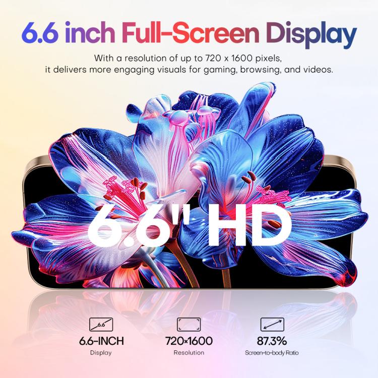 A88 / i16 Pro Max, 2GB+16GB, 6.6 inch Android 8.1 MTK6580A Quad Core, OTG, Network: 3G, Dual SIM, Plug:EU Plug(Titanium White) -  by buy2fix | Online Shopping UK | buy2fix