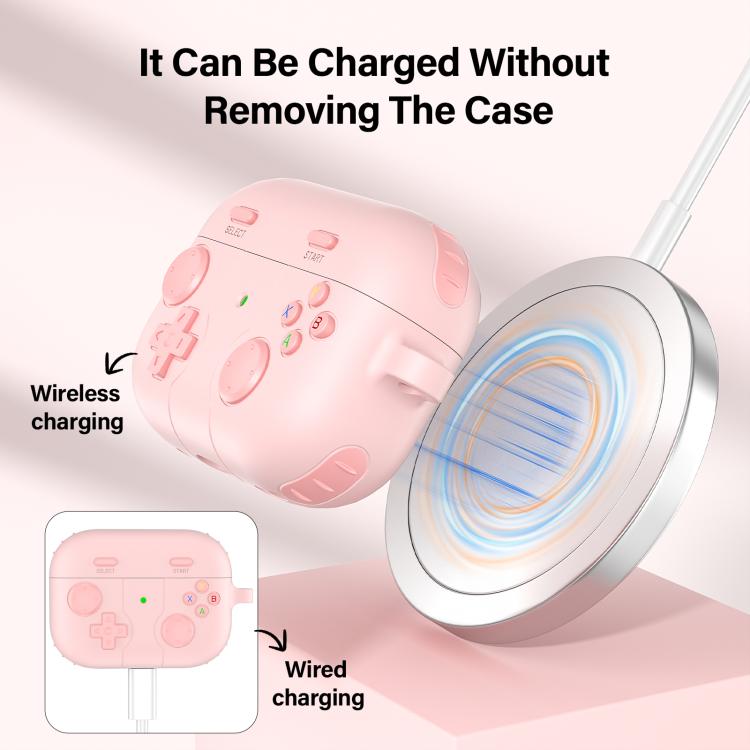 For AirPods Pro 2 Game Console Style Wireless Earphone Silicone Case(Pink) - For AirPods Pro 2 by buy2fix | Online Shopping UK | buy2fix