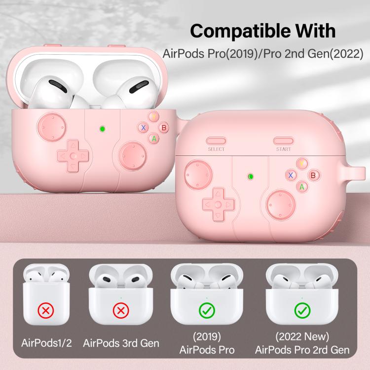 For AirPods Pro 2 Game Console Style Wireless Earphone Silicone Case(Pink) - For AirPods Pro 2 by buy2fix | Online Shopping UK | buy2fix