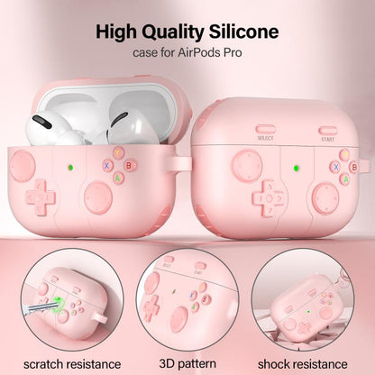 For AirPods Pro 2 Game Console Style Wireless Earphone Silicone Case(Pink) - For AirPods Pro 2 by buy2fix | Online Shopping UK | buy2fix