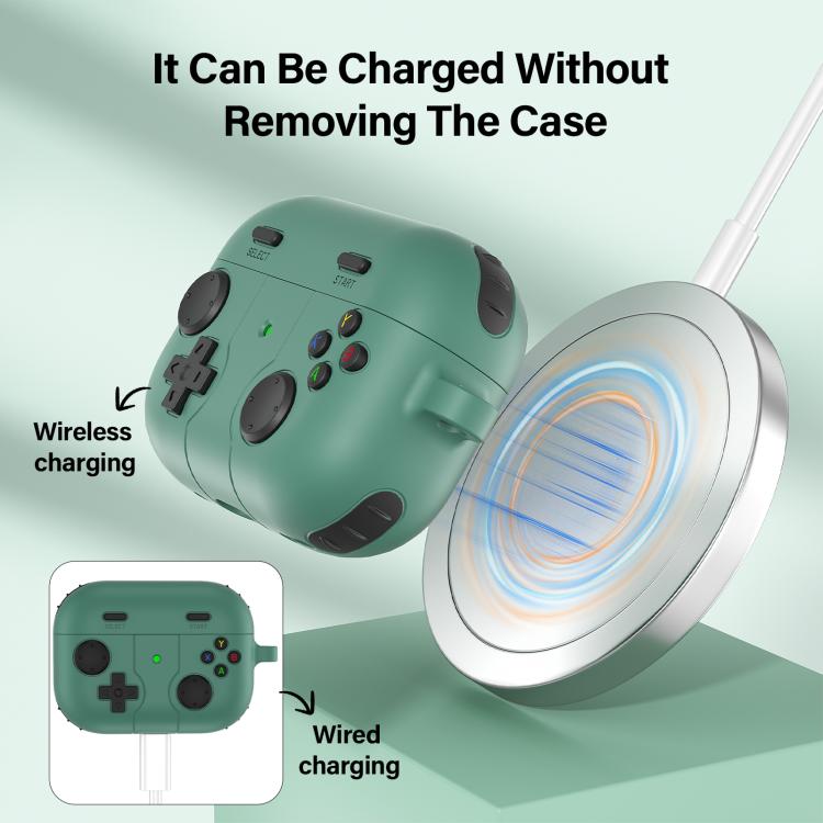 For AirPods Pro Game Console Style Wireless Earphone Silicone Case(Pine Green) - For AirPods Pro by buy2fix | Online Shopping UK | buy2fix