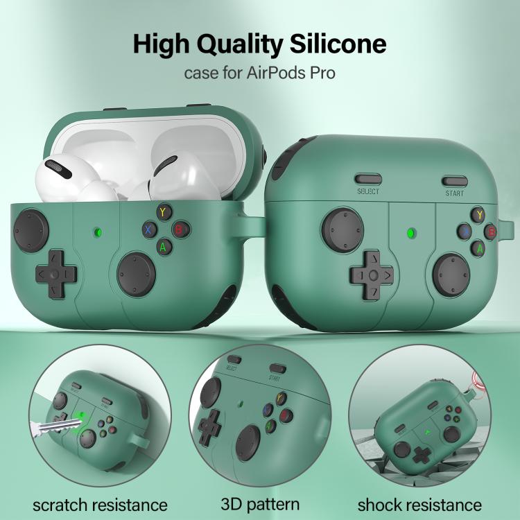 For AirPods Pro Game Console Style Wireless Earphone Silicone Case(Pine Green) - For AirPods Pro by buy2fix | Online Shopping UK | buy2fix