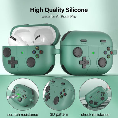 For AirPods Pro Game Console Style Wireless Earphone Silicone Case(Pine Green) - For AirPods Pro by buy2fix | Online Shopping UK | buy2fix