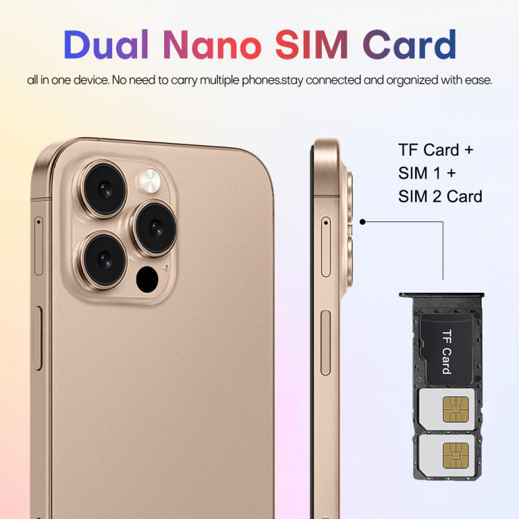 A88A / i16 Pro Max, 6GB+64GB, 6.6 inch Android 12 MTK6762 Helio G25 Octa Core, NFC, OTG, Network: 4G, Dual SIM, Plug:US Plug(Desert Gold) -  by buy2fix | Online Shopping UK | buy2fix