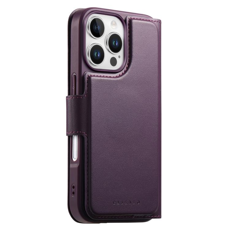 For iPhone 16 Pro Max CaseNeo Finger Grip Strap MagSafe Leather Phone Case(Purple) - iPhone 16 Pro Max Cases by CaseNeo | Online Shopping UK | buy2fix