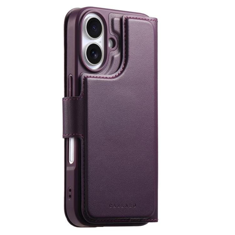 For iPhone 16 Plus CaseNeo Finger Grip Strap MagSafe Leather Phone Case(Purple) - iPhone 16 Plus Cases by CaseNeo | Online Shopping UK | buy2fix