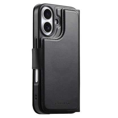 For iPhone 16 CaseNeo Finger Grip Strap MagSafe Leather Phone Case(Black) - iPhone 16 Cases by CaseNeo | Online Shopping UK | buy2fix