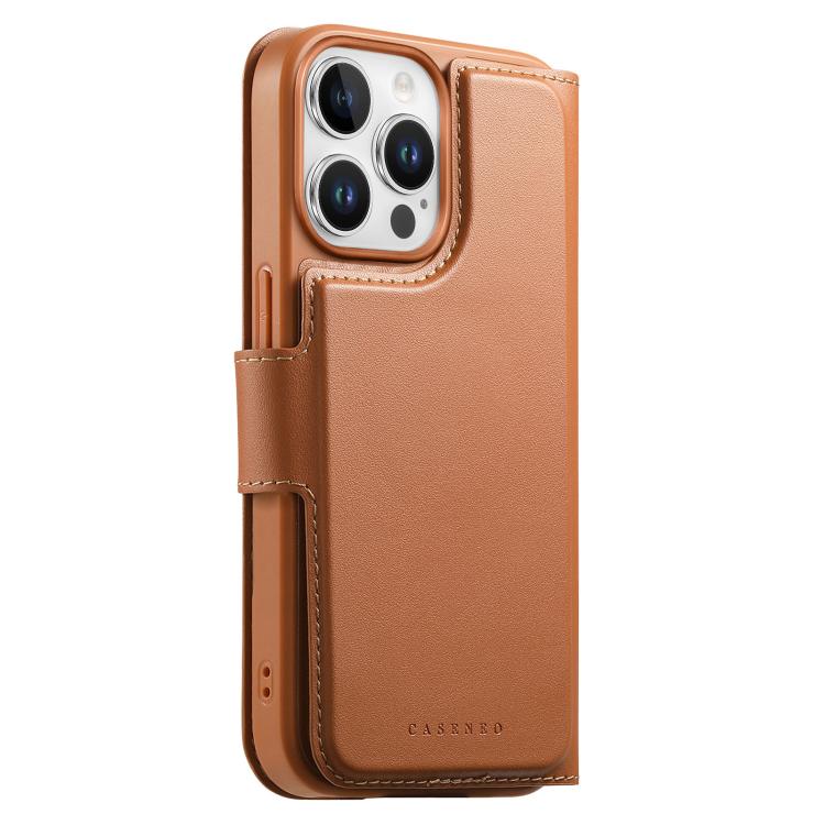 For iPhone 15 Pro Max CaseNeo Finger Grip Strap MagSafe Leather Phone Case(Brown) - iPhone 15 Pro Max Cases by CaseNeo | Online Shopping UK | buy2fix