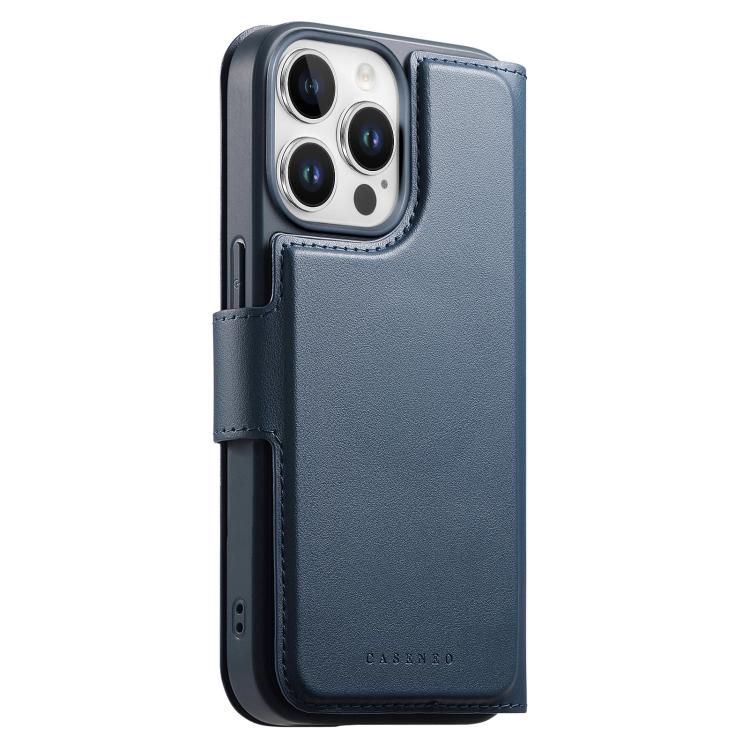 For iPhone 15 Pro Max CaseNeo Finger Grip Strap MagSafe Leather Phone Case(Blue) - iPhone 15 Pro Max Cases by CaseNeo | Online Shopping UK | buy2fix