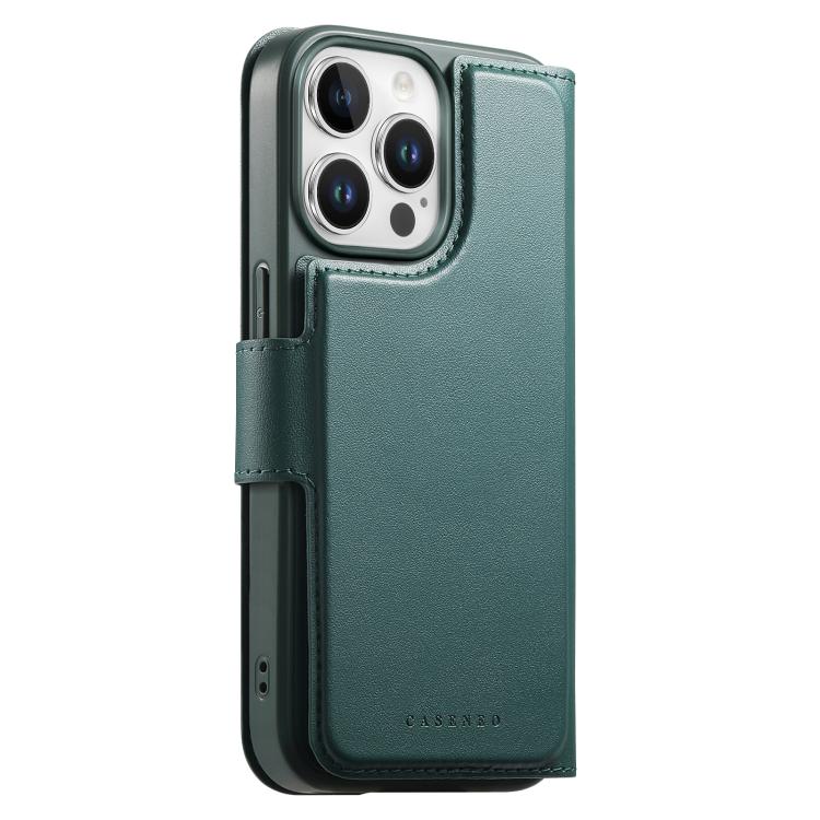 For iPhone 15 Pro CaseNeo Finger Grip Strap MagSafe Leather Phone Case(Green) - iPhone 15 Pro Cases by CaseNeo | Online Shopping UK | buy2fix