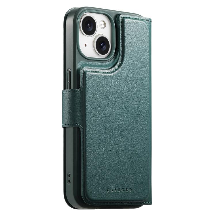 For iPhone 15 Plus / 14 Plus CaseNeo Finger Grip Strap MagSafe Leather Phone Case(Green) - iPhone 15 Plus Cases by CaseNeo | Online Shopping UK | buy2fix