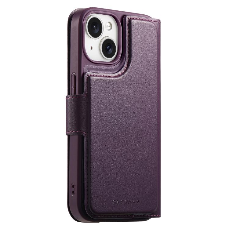 For iPhone 15 Plus / 14 Plus CaseNeo Finger Grip Strap MagSafe Leather Phone Case(Purple) - iPhone 15 Plus Cases by CaseNeo | Online Shopping UK | buy2fix
