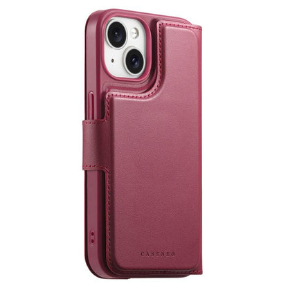 For iPhone 15 Plus / 14 Plus CaseNeo Finger Grip Strap MagSafe Leather Phone Case(Red) - iPhone 15 Plus Cases by CaseNeo | Online Shopping UK | buy2fix