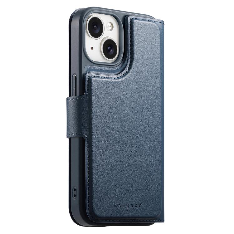 For iPhone 15 Plus / 14 Plus CaseNeo Finger Grip Strap MagSafe Leather Phone Case(Blue) - iPhone 15 Plus Cases by CaseNeo | Online Shopping UK | buy2fix