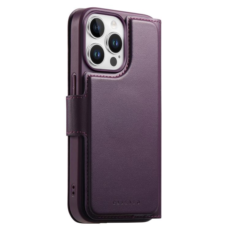 For iPhone 14 Pro Max CaseNeo Finger Grip Strap MagSafe Leather Phone Case(Purple) - iPhone 14 Pro Max Cases by CaseNeo | Online Shopping UK | buy2fix
