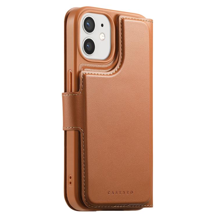 For iPhone 12 / 12 Pro CaseNeo Finger Grip Strap MagSafe Leather Phone Case(Brown) - iPhone 12 / 12 Pro Cases by CaseNeo | Online Shopping UK | buy2fix