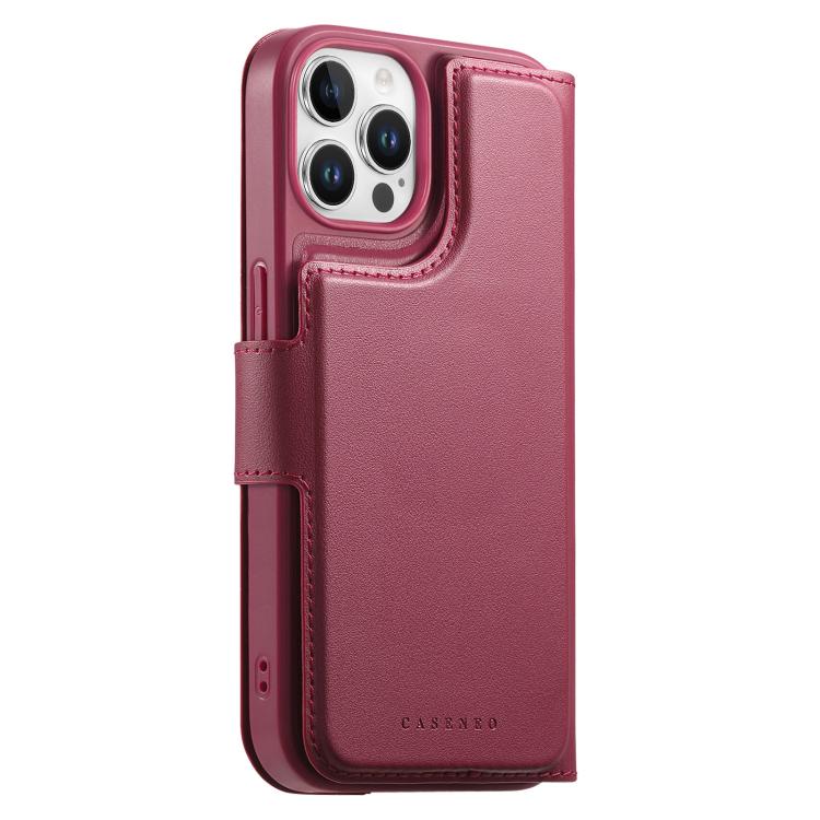 For iPhone 12 Pro Max CaseNeo Finger Grip Strap MagSafe Leather Phone Case(Red) - More iPhone Cases by CaseNeo | Online Shopping UK | buy2fix