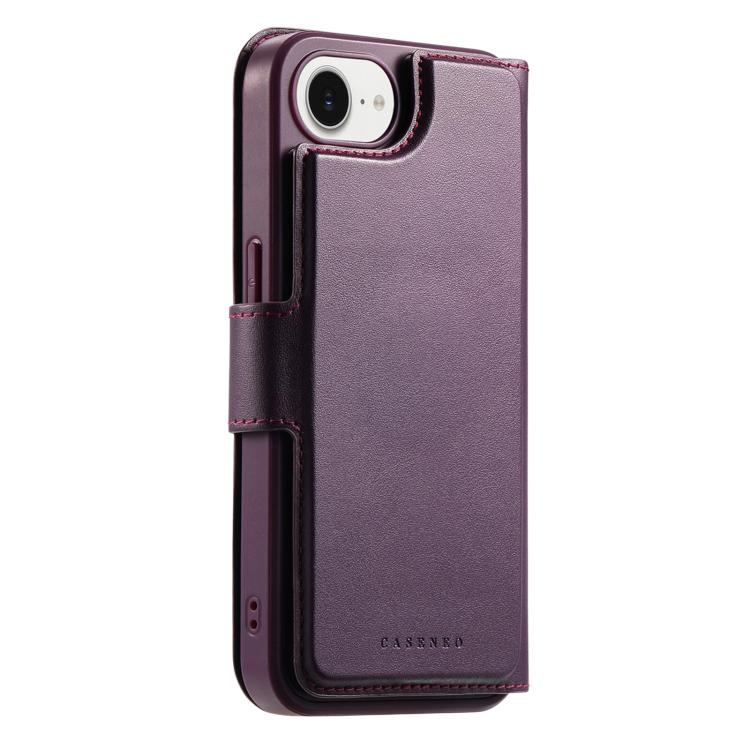 For iPhone 16e CaseNeo Finger Grip Strap MagSafe Leather Phone Case(Purple) - iPhone 16e Cases by CaseNeo | Online Shopping UK | buy2fix