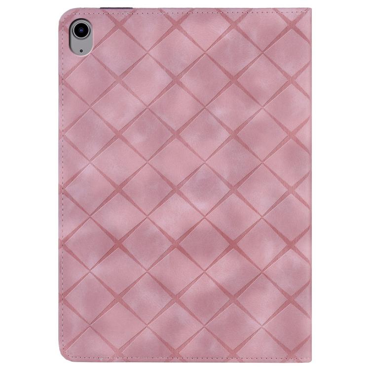 For iPad 11th 2025 / 10th 2022 Rhombus Embossed Leather Smart Tablet Case(Pink) - iPad 2025 / 2022 Cases by buy2fix | Online Shopping UK | buy2fix