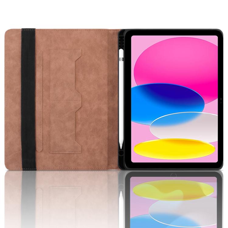 For iPad 11th 2025 / 10th 2022 Rhombus Embossed Leather Smart Tablet Case(Brown) - iPad 2025 / 2022 Cases by buy2fix | Online Shopping UK | buy2fix