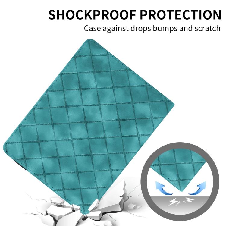 For iPad 2025 / 2022 Rhombus Embossed Leather Smart Tablet Case(Green) - iPad 2025 / 2022 Cases by buy2fix | Online Shopping UK | buy2fix