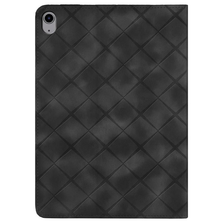 For iPad 11th 2025 / 10th 2022 Rhombus Embossed Leather Smart Tablet Case(Black) - iPad 2025 / 2022 Cases by buy2fix | Online Shopping UK | buy2fix