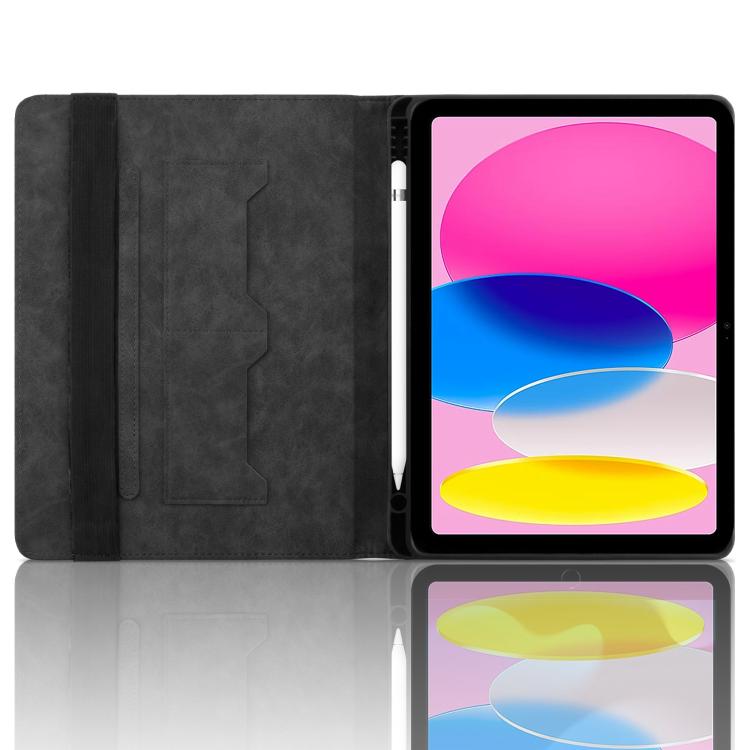 For iPad 11th 2025 / 10th 2022 Rhombus Embossed Leather Smart Tablet Case(Black) - iPad 2025 / 2022 Cases by buy2fix | Online Shopping UK | buy2fix