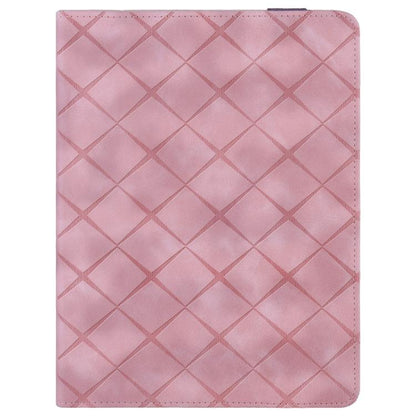 For iPad Air 11 2025 / 2024 Rhombus Embossed Leather Smart Tablet Case(Pink) - iPad Air 11 2025 / 2024 Cases by buy2fix | Online Shopping UK | buy2fix