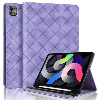 For iPad Air 11 2025 / 2024 Rhombus Embossed Leather Smart Tablet Case(Purple) - iPad Air 11 2025 / 2024 Cases by buy2fix | Online Shopping UK | buy2fix