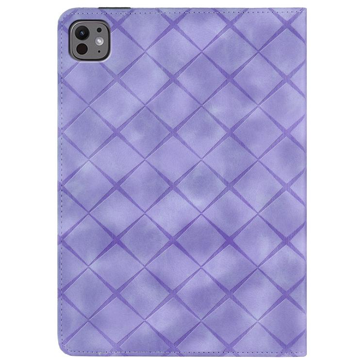 For iPad Air 11 2025 / 2024 Rhombus Embossed Leather Smart Tablet Case(Purple) - iPad Air 11 2025 / 2024 Cases by buy2fix | Online Shopping UK | buy2fix