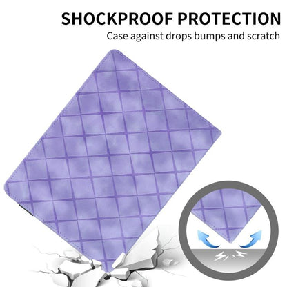 For iPad Air 11 2025 / 2024 Rhombus Embossed Leather Smart Tablet Case(Purple) - iPad Air 11 2025 / 2024 Cases by buy2fix | Online Shopping UK | buy2fix