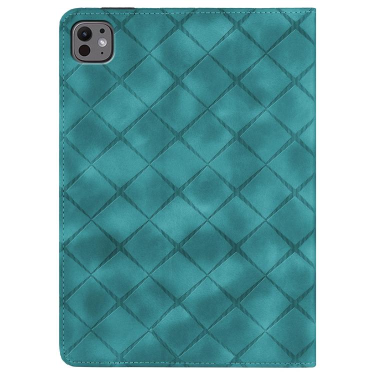 For iPad Air 11 2025 / 2024 Rhombus Embossed Leather Smart Tablet Case(Green) - iPad Air 11 2025 / 2024 Cases by buy2fix | Online Shopping UK | buy2fix