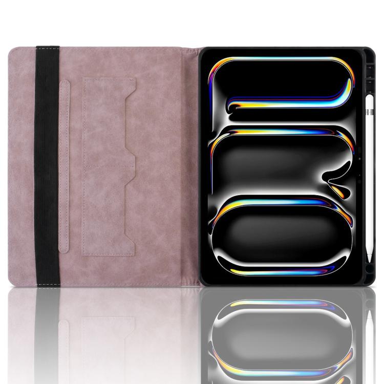 For iPad Pro 13 2024 Rhombus Embossed Leather Smart Tablet Case(Pink) - iPad Pro 13 2024 Cases by buy2fix | Online Shopping UK | buy2fix