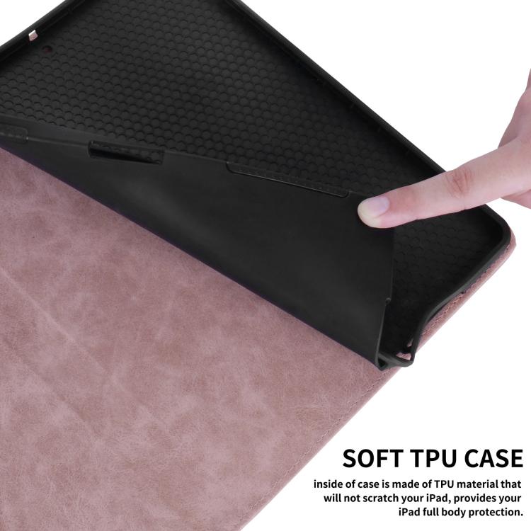 For iPad Air 13 2025 / 2024 / Pro 12.9 Rhombus Embossed Leather Smart Tablet Case(Pink) - iPad Air 13 2025 / 2024 Cases by buy2fix | Online Shopping UK | buy2fix