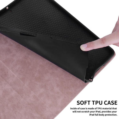 For iPad Air 13 2025 / 2024 / Pro 12.9 Rhombus Embossed Leather Smart Tablet Case(Pink) - iPad Air 13 2025 / 2024 Cases by buy2fix | Online Shopping UK | buy2fix