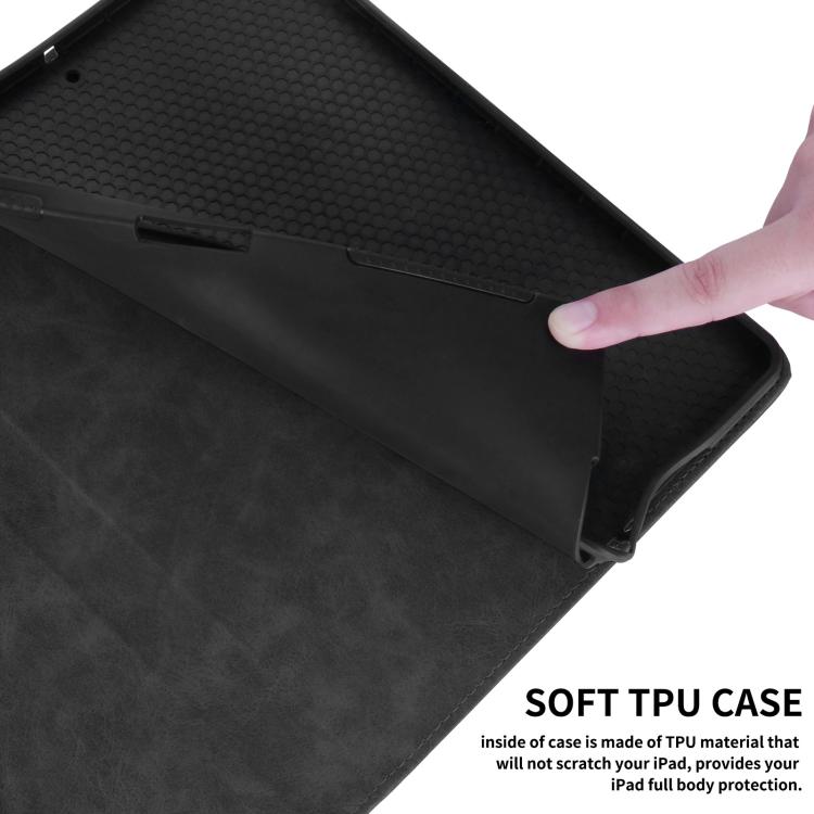 For iPad Air 13 2025 / 2024 / Pro 12.9 Rhombus Embossed Leather Smart Tablet Case(Black) - iPad Air 13 2025 / 2024 Cases by buy2fix | Online Shopping UK | buy2fix
