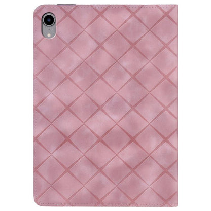 For iPad mini 6 / mini 2024 Rhombus Embossed Leather Smart Tablet Case(Pink) - iPad mini 2024 Cases by buy2fix | Online Shopping UK | buy2fix