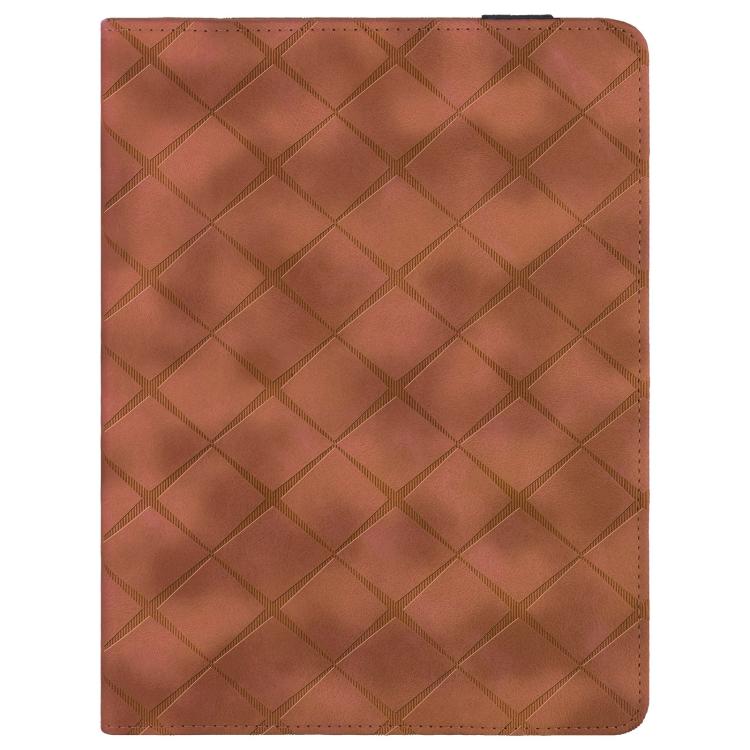 For iPad mini 6 / mini 2024 Rhombus Embossed Leather Smart Tablet Case(Brown) - iPad mini 2024 Cases by buy2fix | Online Shopping UK | buy2fix