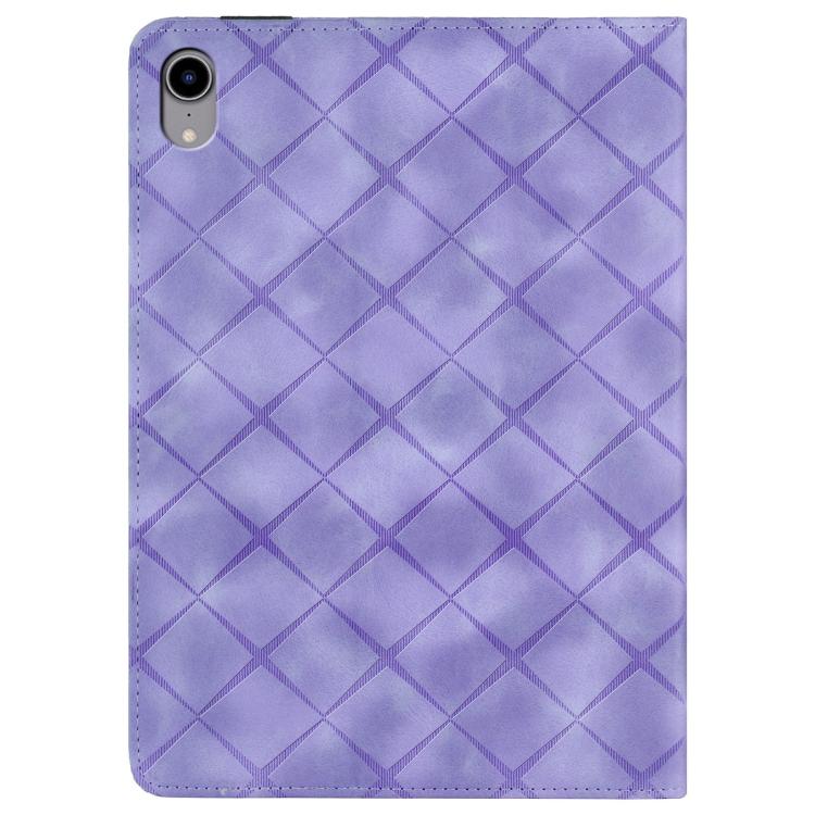 For iPad mini 6 / mini 2024 Rhombus Embossed Leather Smart Tablet Case(Purple) - iPad mini 2024 Cases by buy2fix | Online Shopping UK | buy2fix