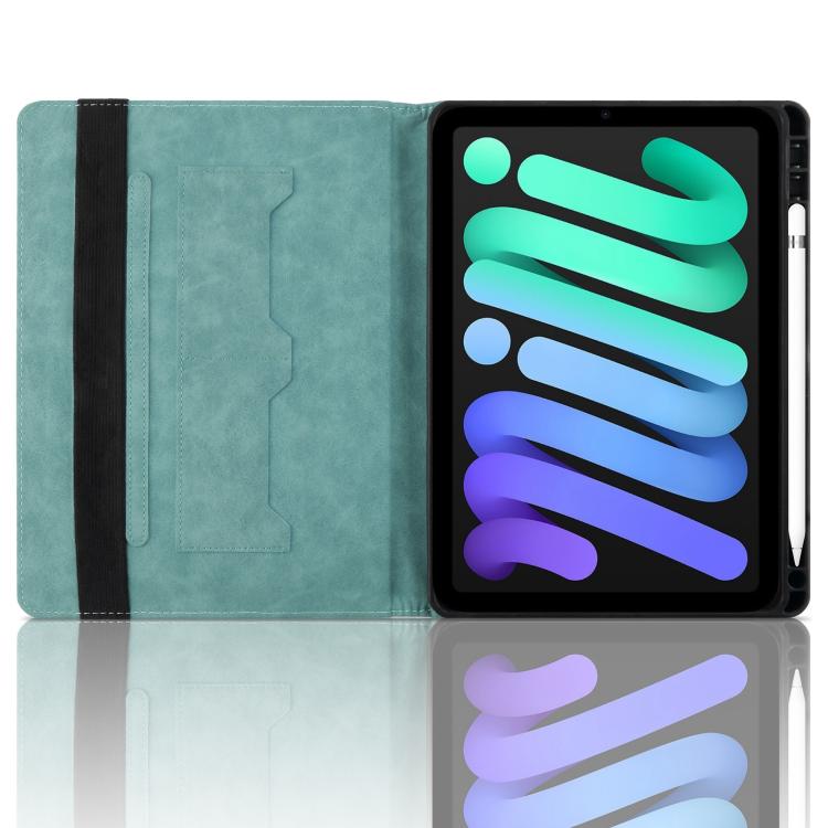 For iPad mini 6 / mini 2024 Rhombus Embossed Leather Smart Tablet Case(Green) - iPad mini 2024 Cases by buy2fix | Online Shopping UK | buy2fix