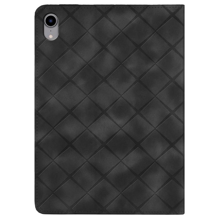 For iPad mini 6 / mini 2024 Rhombus Embossed Leather Smart Tablet Case(Black) - iPad mini 2024 Cases by buy2fix | Online Shopping UK | buy2fix