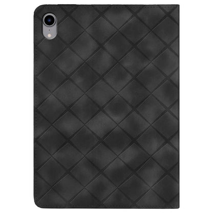 For iPad mini 6 / mini 2024 Rhombus Embossed Leather Smart Tablet Case(Black) - iPad mini 2024 Cases by buy2fix | Online Shopping UK | buy2fix
