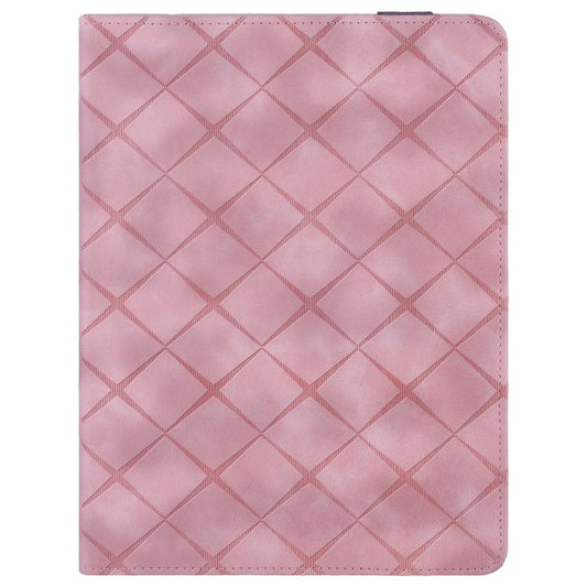 For iPad 10.2 2021 / Air 10.5 Rhombus Embossed Leather Smart Tablet Case(Pink) - iPad 10.2 Cases by buy2fix | Online Shopping UK | buy2fix