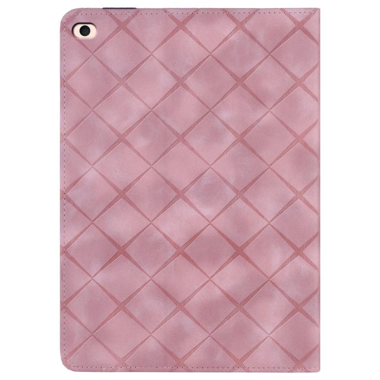 For iPad mini 5 / 4 / 3 / 2 / 1 Rhombus Embossed Leather Smart Tablet Case(Pink) - iPad mini (2019) / mini 5 Cases by buy2fix | Online Shopping UK | buy2fix