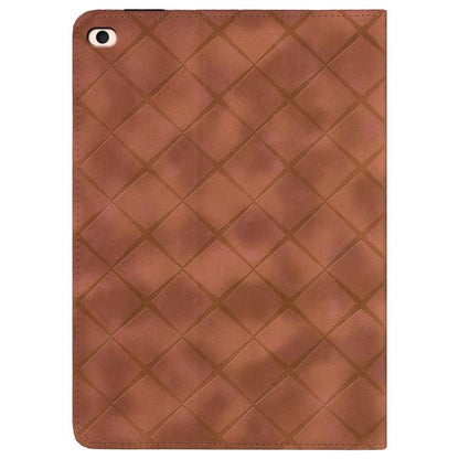 For iPad mini 5 / 4 / 3 / 2 / 1 Rhombus Embossed Leather Smart Tablet Case(Brown) - iPad mini (2019) / mini 5 Cases by buy2fix | Online Shopping UK | buy2fix